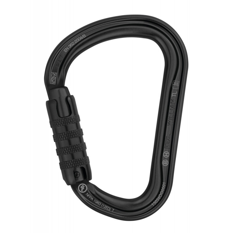 Moschettone HMS William Tripla Chiusura NERO - PETZL